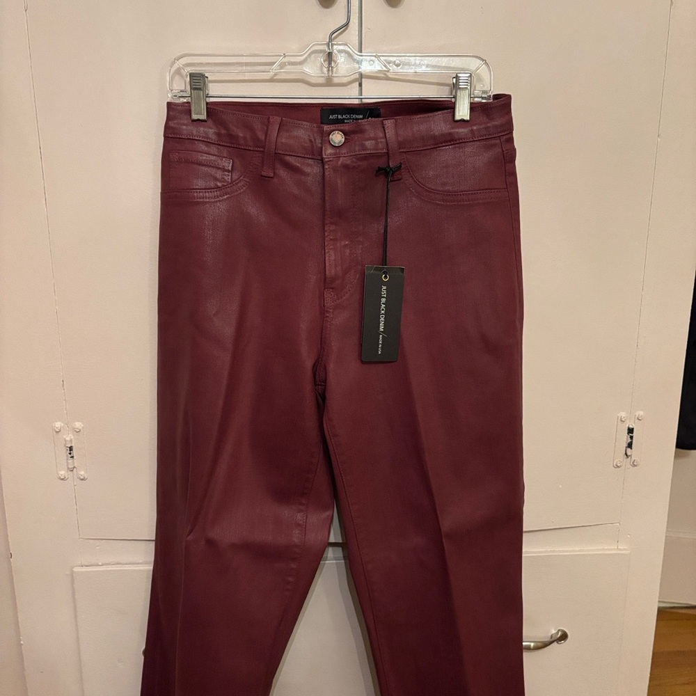Just Black Denim Women's Jeans in Rich coated Burgundy